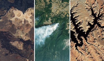 High-resolution satellite view highlighting environmental changes for land-use detection via data annotation